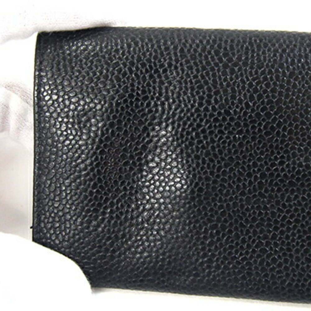 CHANEL Black Caviar Leather Logo Wallet - Picture 7 of 10